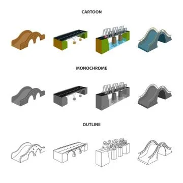 Vector design of connection and design sign. Set of connection and side vector Stock Illustration