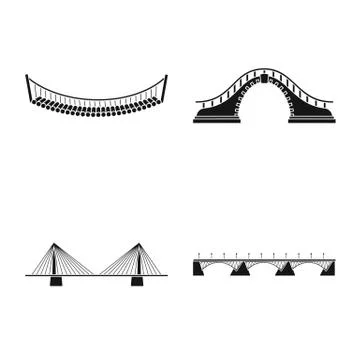 Vector design of construct and side icon. Set of construct and bridge stock Stock Illustration