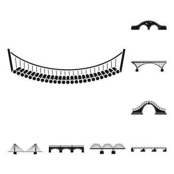 Vector design of construct and side logo. Set of construct and bridge stock Stock Illustration