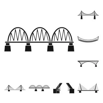 Vector design of construct and side logo. Collection of construct and bridge Illustrazione stock