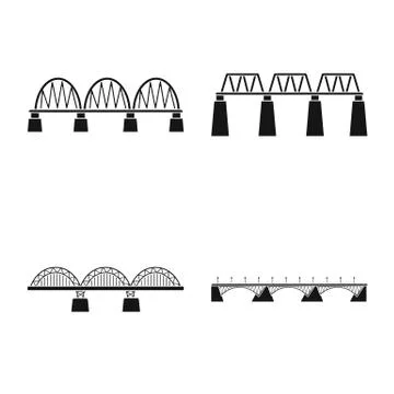 Vector design of construct and side icon. Set of construct and bridge stock Illustrazione stock