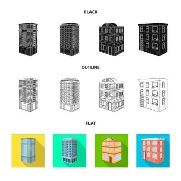 Vector design of construction and building symbol. Set of construction and Ilustración de archivo