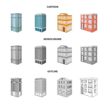 Vector design of construction and building symbol. Collection of construction Ilustración de archivo