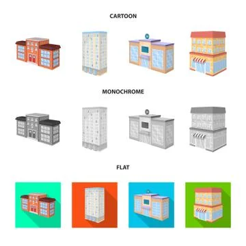 Vector design of construction and building sign. Collection of construction and Ilustración de archivo