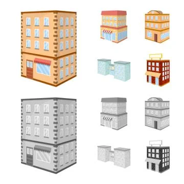 Vector design of construction and building sign. Collection of construction and Ilustración de archivo