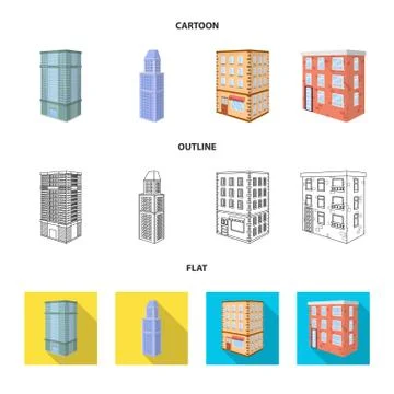 Vector design of construction and building sign. Set of construction and estate Ilustración de archivo