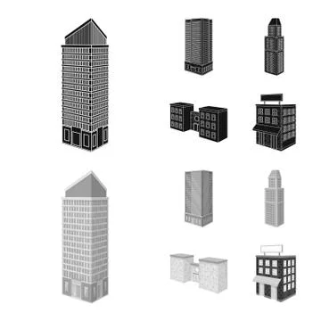 Vector design of construction and building symbol. Collection of construction Ilustración de archivo