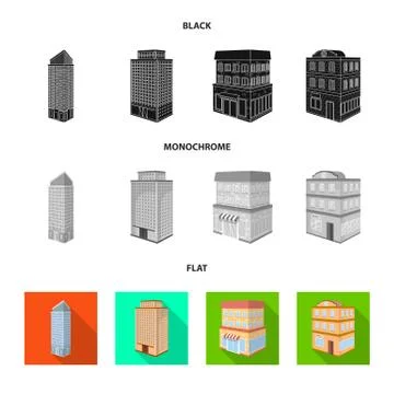 Vector design of construction and building icon. Set of construction and estate Ilustración de archivo