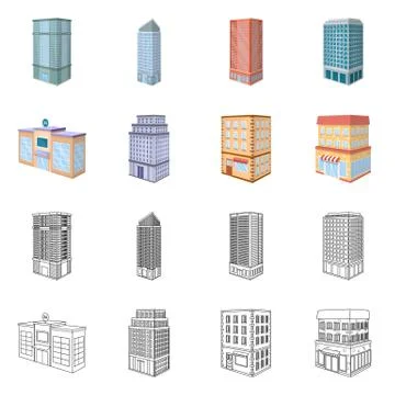 Vector design of construction and building symbol. Set of construction and Ilustración de archivo