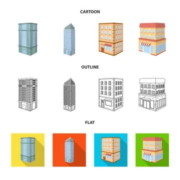 Vector design of construction and building symbol. Collection of construction Ilustración de archivo