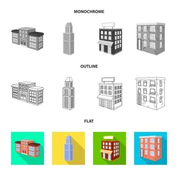 Vector design of construction and building logo. Set of construction and estate Ilustración de archivo