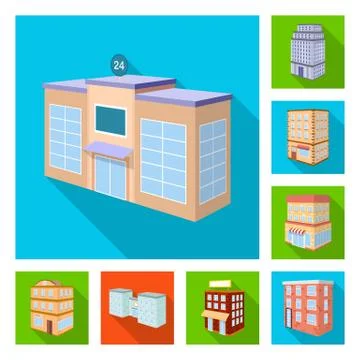Vector design of construction and building logo. Collection of construction and Ilustración de archivo