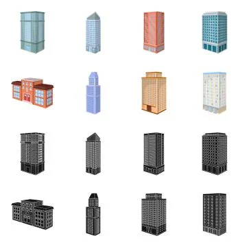 Vector design of construction and building symbol. Collection of construction Ilustración de archivo