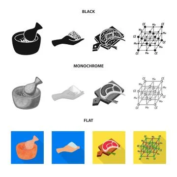 Vector design of cooking and sea icon. Collection of cooking and baking stock Stock Illustration