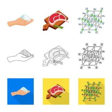Vector design of cooking and sea symbol. Set of cooking and baking stock symbol Stock Illustration