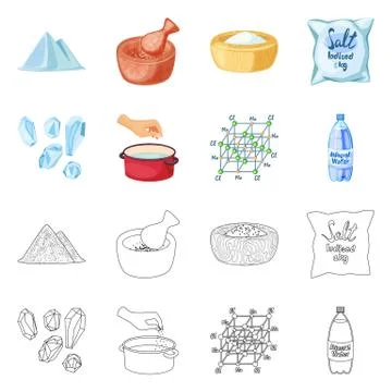Vector design of cooking and sea logo. Set of cooking and baking stock vector Stock Illustration