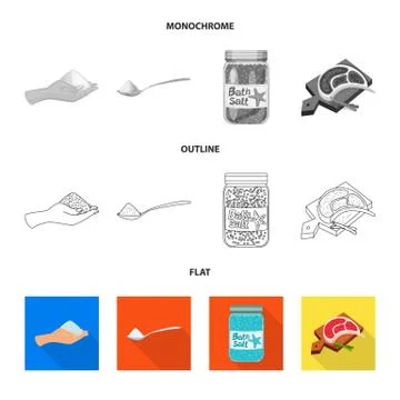 Vector design of cooking and sea sign. Set of cooking and baking vector icon for Stock Illustration