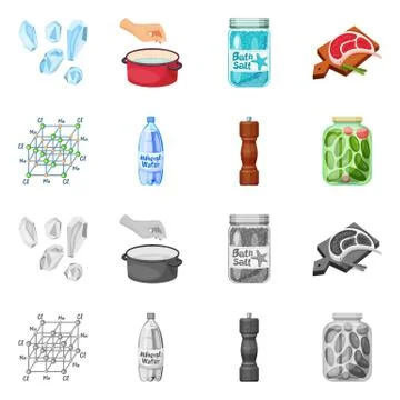 Vector design of cooking and sea icon. Set of cooking and baking stock symbol Stock Illustration