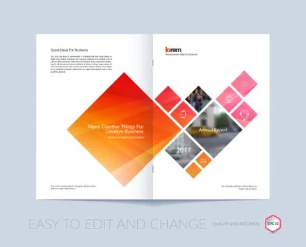 Vector design for cover annual report. Brochure or flyer in A4 w Illustrazione stock