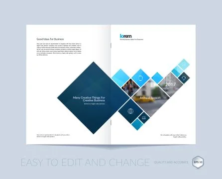 Vector design for cover annual report. Brochure or flyer in A4 w Illustrazione stock