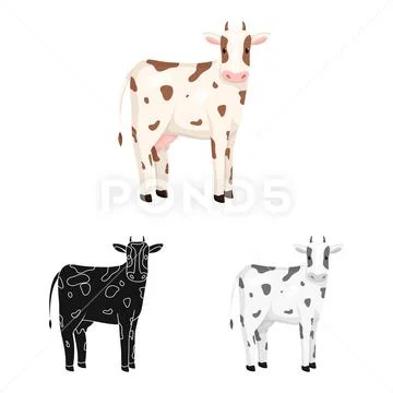 Vector design of cow and calf sign. Collection of cow and milk stock vector Stock Illustration