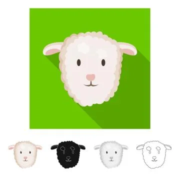 Vector design of cow and face sign. Set of cow and animal vector icon for stock Ilustración de archivo