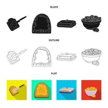 Vector design of creamy and product sign. Set of creamy and farm vector icon for Stock Illustration