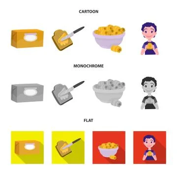Vector design of creamy and product symbol. Set of creamy and farm vector icon Stock Illustration