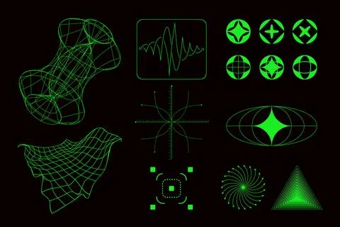 Vector design for creative cover, poster, ad. Collection of geometric diagrams Stock Illustration