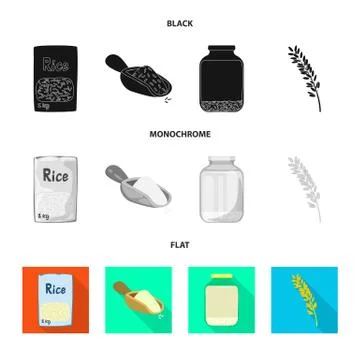 Vector design of crop and ecological sign. Collection of crop and cooking vector Illustrazione stock