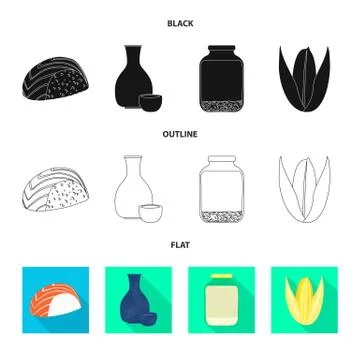 Vector design of crop and ecological icon. Collection of crop and cooking vector Stock Illustration