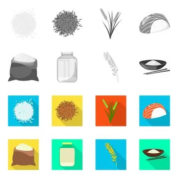 Vector design of crop and ecological logo. Set of crop and cooking stock symbol Illustrazione stock