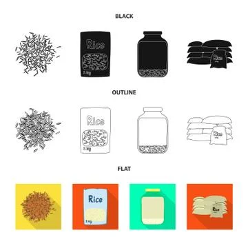 Vector design of crop and ecological logo. Collection of crop and cooking stock Illustrazione stock