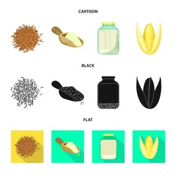 Vector design of crop and ecological sign. Set of crop and cooking stock vector Illustrazione stock