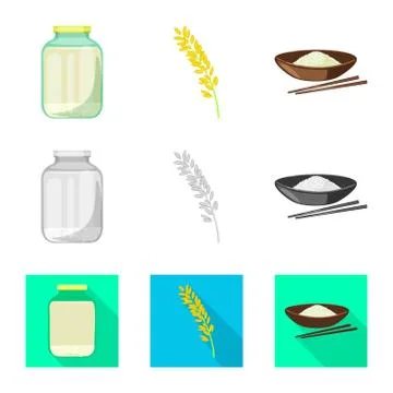 Vector design of crop and ecological logo. Collection of crop and cooking vector Stock Illustration