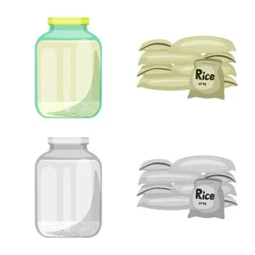 Vector design of crop and ecological logo. Set of crop and cooking stock symbol Stock Illustration
