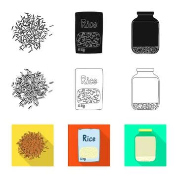 Vector design of crop and ecological logo. Collection of crop and cooking stock Illustrazione stock