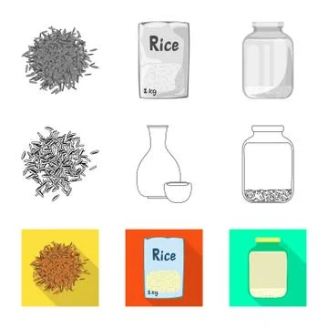 Vector design of crop and ecological logo. Set of crop and cooking vector icon Illustrazione stock