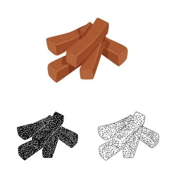 Vector design of croutons and bread symbol. Set of croutons and crackers stock Stock Illustration