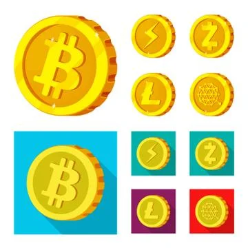 Vector design of cryptocurrency and coin logo. Set of cryptocurrency and crypto Ilustración de archivo