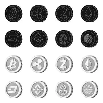 Vector design of cryptocurrency and coin icon. Collection of cryptocurrency and Illustrazione stock