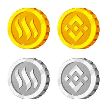 Vector design of cryptocurrency and coin symbol. Collection of cryptocurrency Stock Illustration