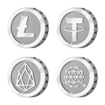 Vector design of cryptocurrency and coin icon. Collection of cryptocurrency and イラスト素材