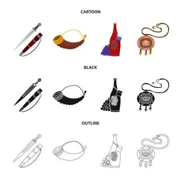 Vector design of culture and sightseeing logo. Set of culture and originality Stock Illustration