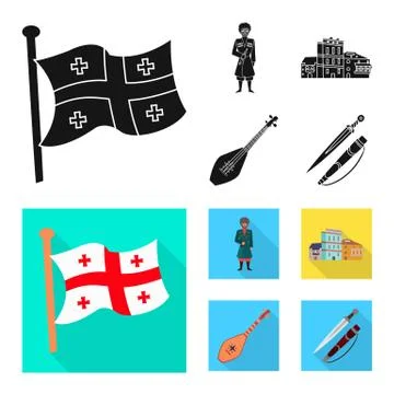 Vector design of culture and sightseeing sign. Set of culture and originality Stock Illustration
