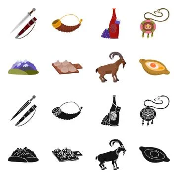 Vector design of culture and sightseeing logo. Set of culture and originality Stock Illustration