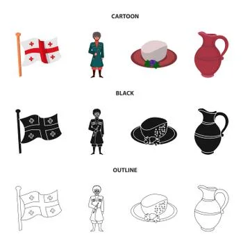 Vector design of culture and sightseeing logo. Set of culture and originality Stock Illustration