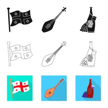 Vector design of culture and sightseeing symbol. Set of culture and originality Stock Illustration