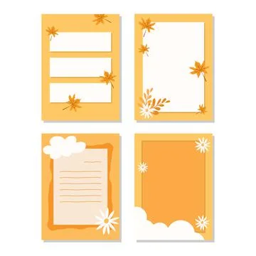 Vector design of cute orange note paper Stock Illustration