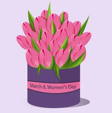 Vector. Design for the day of March 8, international women's day. Realistic 3 Stock Illustration